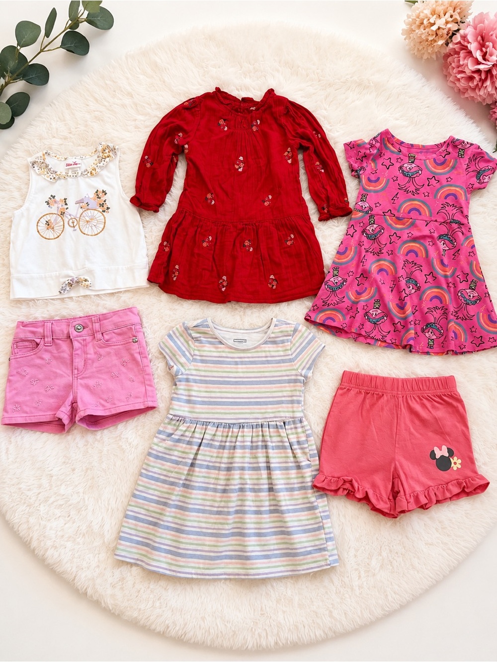 Girls Size 4 Clothing Bundle | Cat & Jack, Disney, Garanimals & More | 6 Pieces
